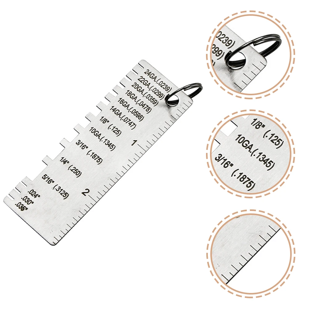 

3pcs Metal Thickness Gauge Tools Stainless Steel Measuring Welding Accessories Fabrication Gauges Wire Shingle Instrument
