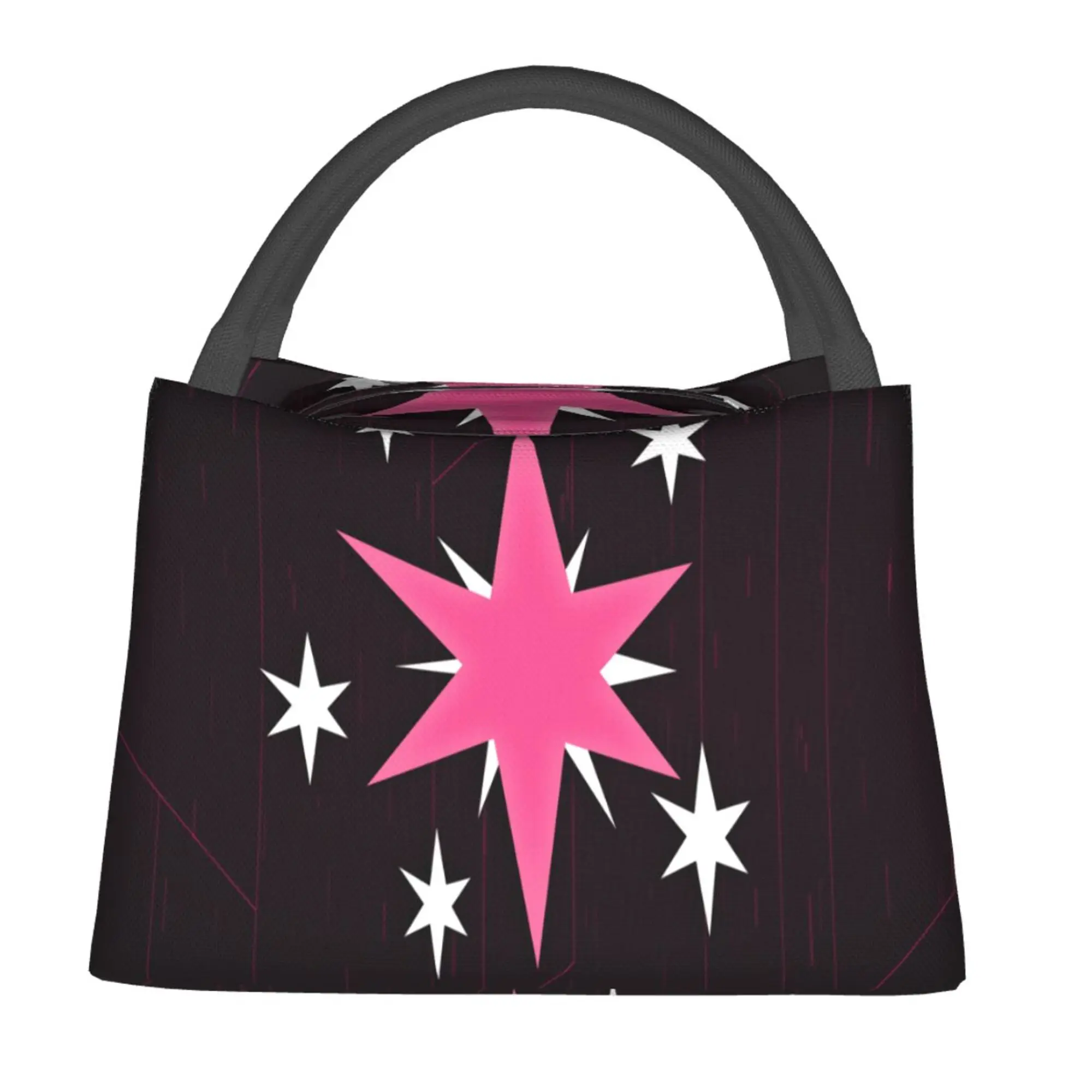 Sac à lunch isotherme avec logo mignon pour les amoureux des poneys, récipient alimentaire, sac fourre-tout Bento pour femme, fille, école, travail, pique-nique, étoile