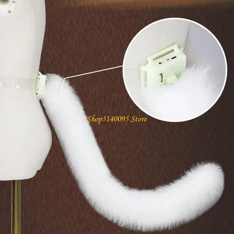 DXAE Cats Tail Wagging Tail Plush Tail Remote Control Animal Tail Anime Cosplay Accessories for Halloween Party