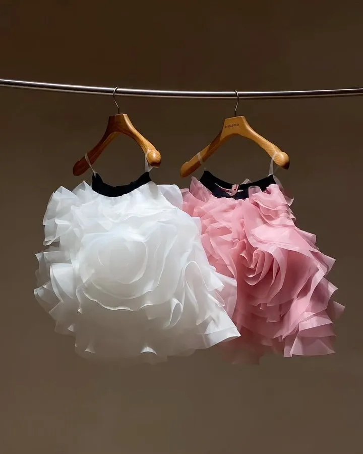 Mode 3D Rose Blumen Mini Rock Nach Maß Mesh Rüschen Organza Blume Kurzen Rock Frauen Hübscher Cocktail Party Rock Saia