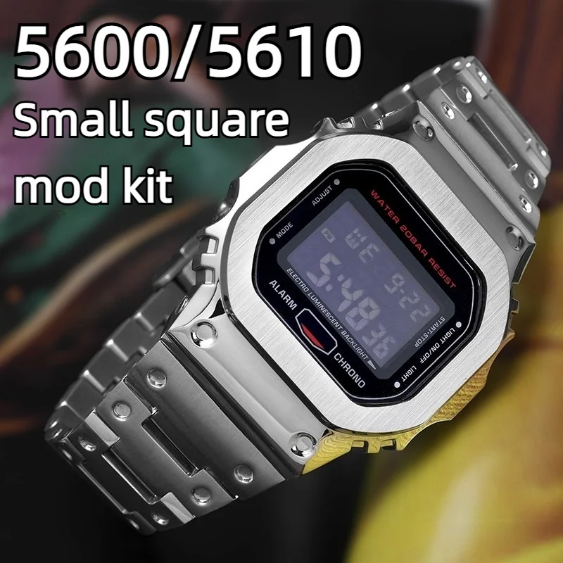 DW5600 5610 Metallarmband-Modifikations-Set für G-SHOCK Casio GW-M5610 DW-5600 GW-5000 GM-5600 Modifiziertes Edelstahl-Ersatz-Lünettenwerkzeug