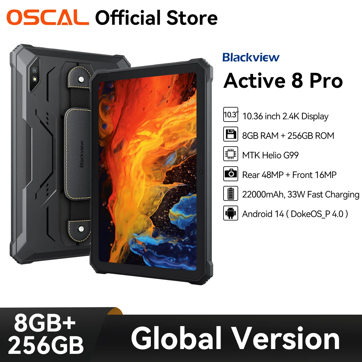 OSCAL Blackview Active 8 Pro Rugged Tablets, 10.36