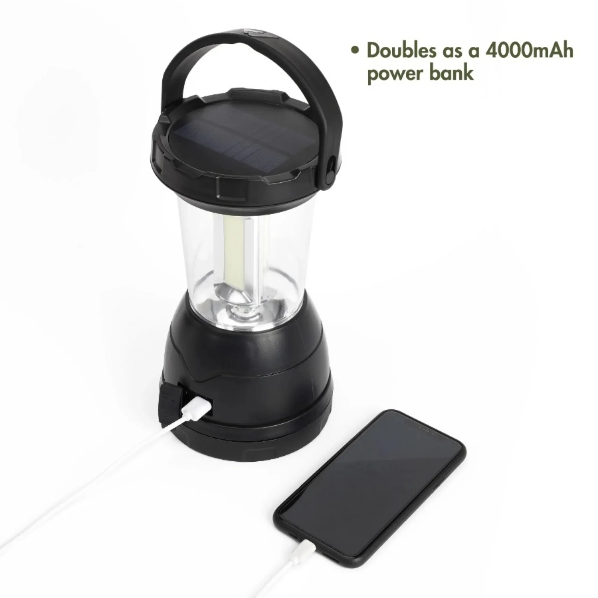 فانوس نجاة ثلاثي LED 800 لومن، قابل لإعادة الشحن، يعمل بالطاقة الشمسية، وكرنك #1