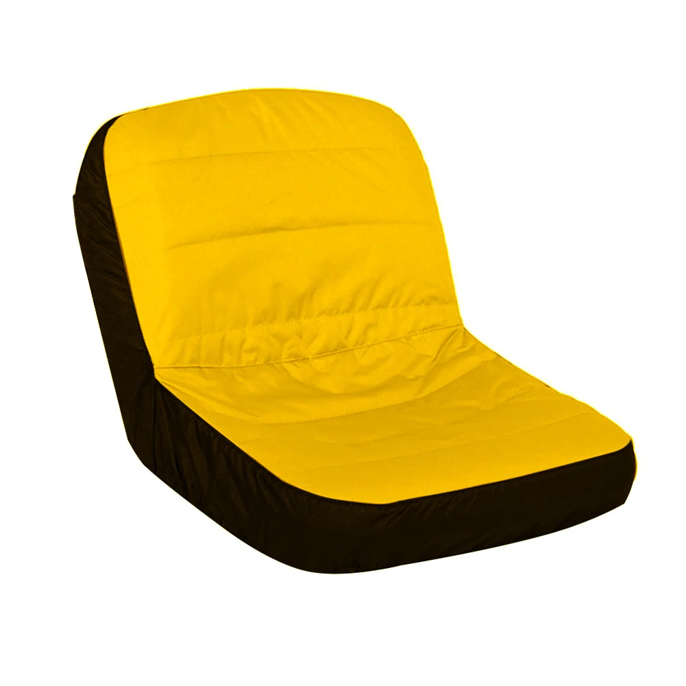 For Seat Cover for Riding Lawn Mower Tractor - Padded 600D Oxford with Elastic Hem Gray Yellow 50.00x40.00x35.00cm