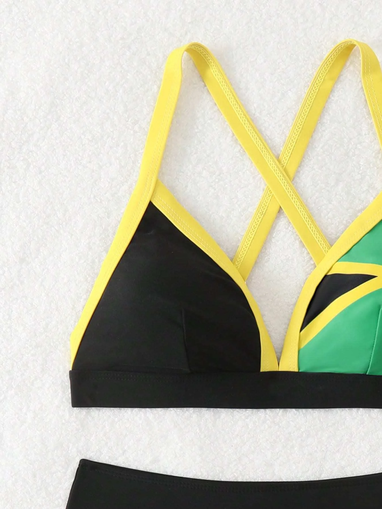 2026 New Cultural-Chic Bikini - Jamaica Flag Pattern, Deep V Silhouette, Polished Resort Wear