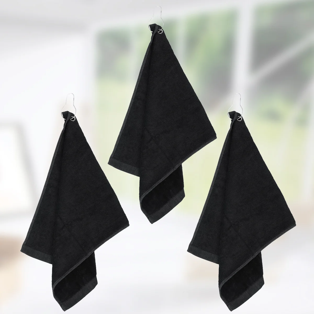 

3pcs Sports Towel Cotton Material Portable Hole Towel With Hook For Golf Club Ball Grip Cleaning Outdoor Travel Mountaineering
