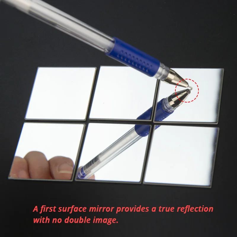 4PCS 35x35mm Specchi riflettenti ottici per superficie anteriore Ad alta riflettività Specchio per la prima superficie Spessore 1,1 mm