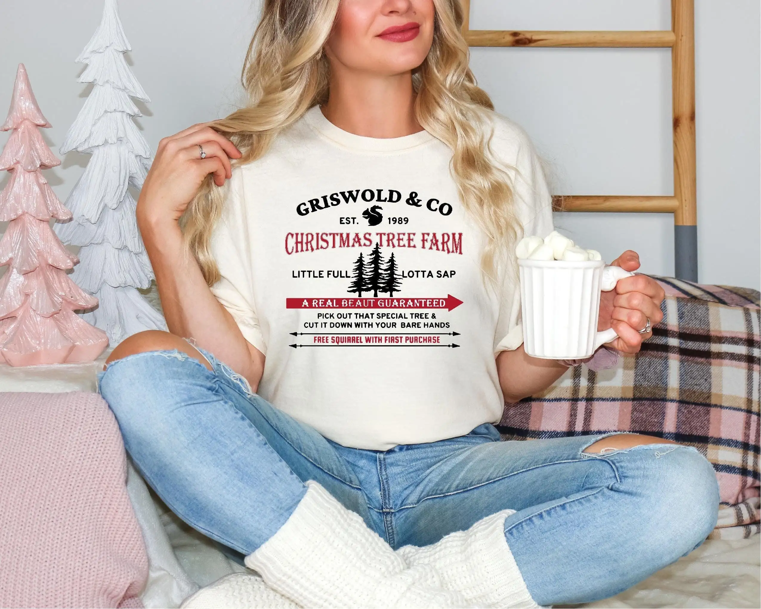 Comfort Colors Griswold Co Tree Farm Since 1989 T Shirt Christmas For Women Holiday Family Party