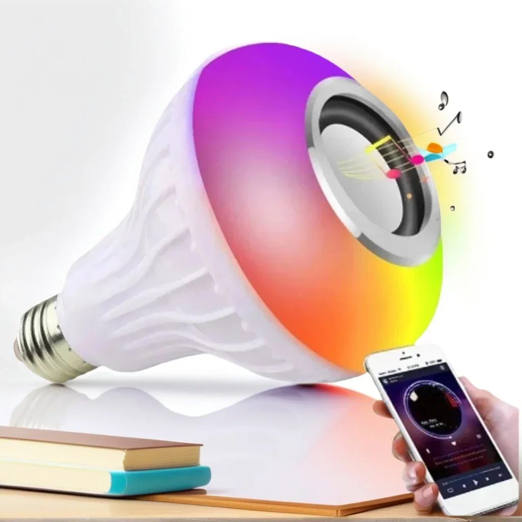 

Лампа с дистанционным управлением RGB — Bluetooth-динамик, музыкальная звуковая коробка со звуковой панелью, меняющая цвет E27