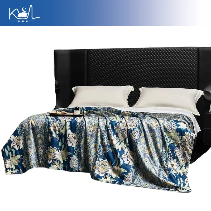 European Style Silk Cotton Blend Summer Quilt, Lightweight Breathable Air Conditioner Comforter, Grade A Soft Bedding