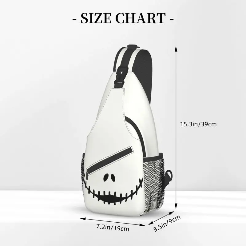 Smiling Jack Skellington Sling Chest Bag The Nightmare Before Christmas Crossbody Shoulder Backpack for Men Daypack