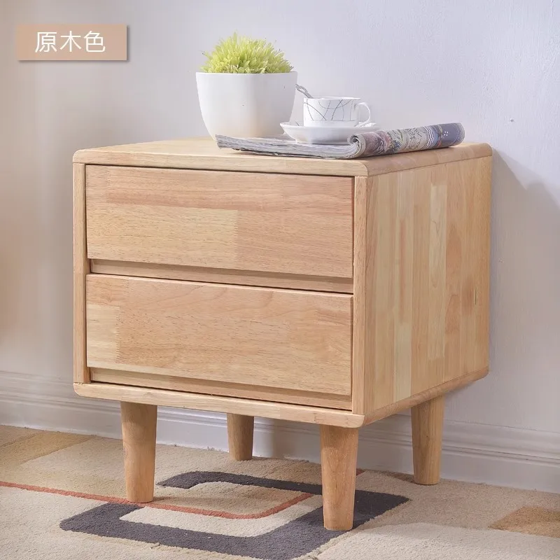 

Wooden Nordic bedside table Modern simple bedroom Room storage storage cabinet Household large and small apartment log cabinet