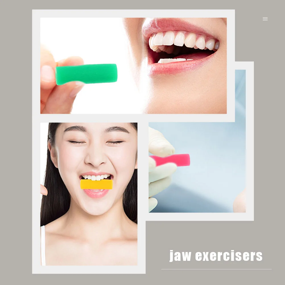 8 Pcs Face Neck Exerciser Dental Gum Alinger Chewies Jaw Training Rod Teether Double Chin Removal Silica Gel Aligner Tray