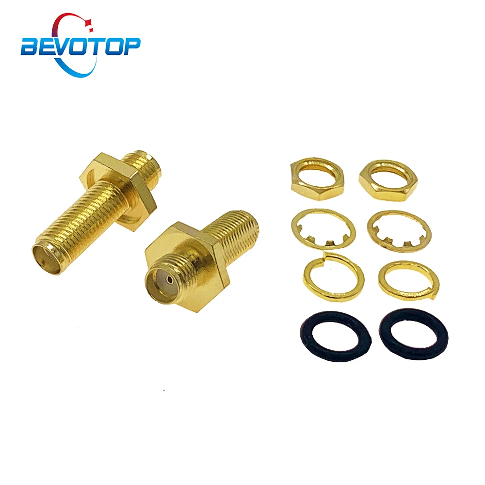 10pcs Waterproof SMA Female to SMA Female Bulkhead Straight Adapter for Raido Antenna SMA Female Jack Adapter RF Connector