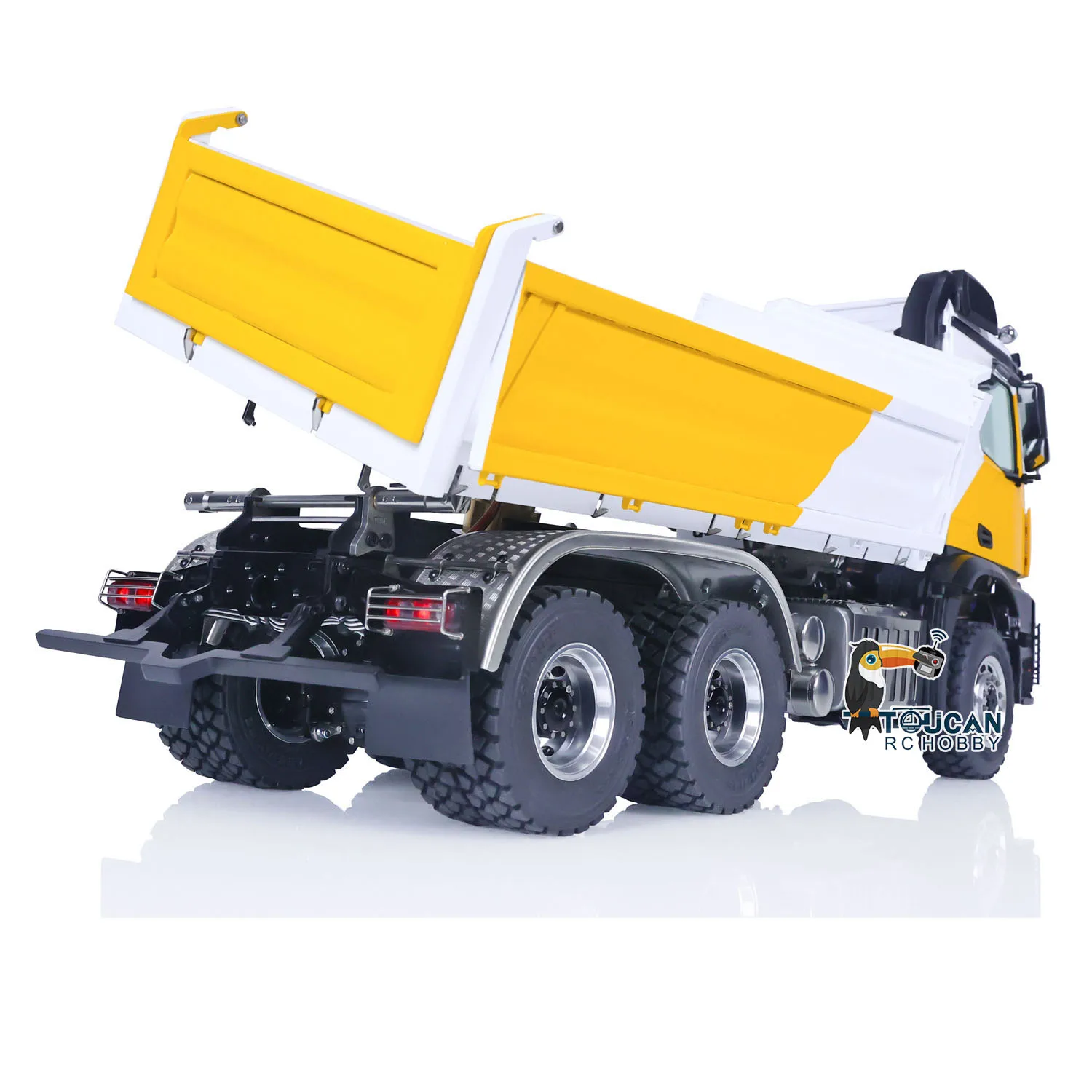 Lesu DIY 1/14 6x6 RC Hydraulic Dumper Truck Remote Control 3-Axles 3-way Tipper Car Toucanhobby THZH1601