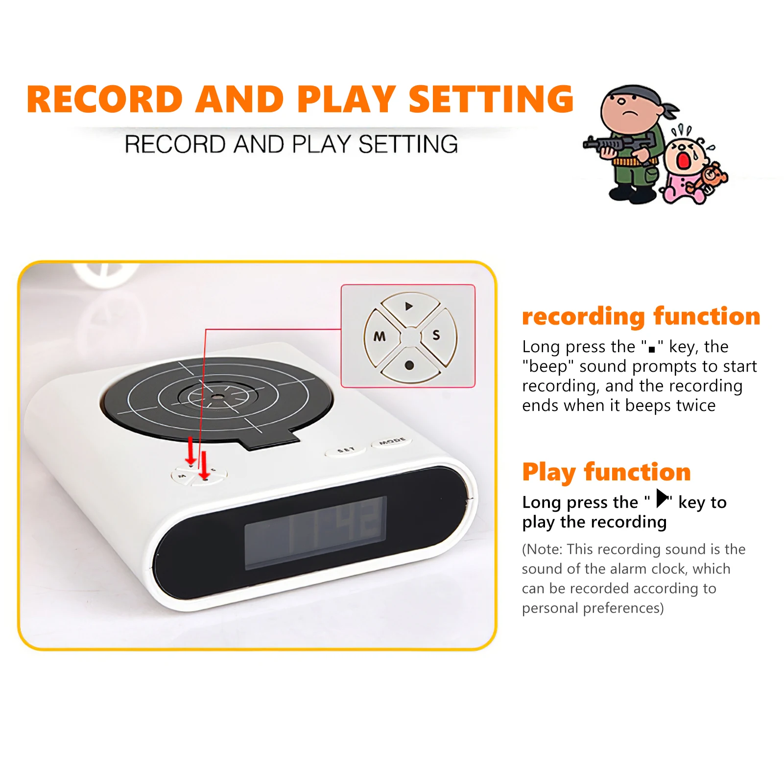 Creative Gift Target Wake Up Alarm Led Display Digital Mute Student Infrared Clock Alarms Electronic Gun Shooting Sensor Clock