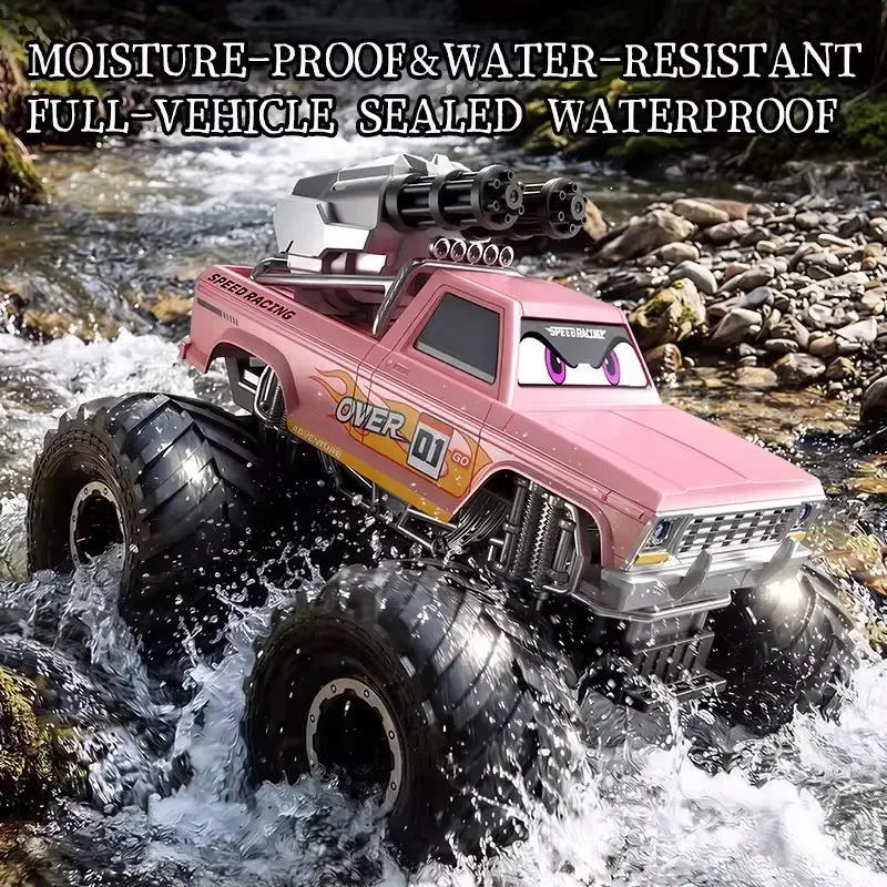 RC Amphibious Car Toys 4WD Remote Control Waterproof Amphibious Car 3D Rotation Water Jet High Low Speed Mode Multiplayer