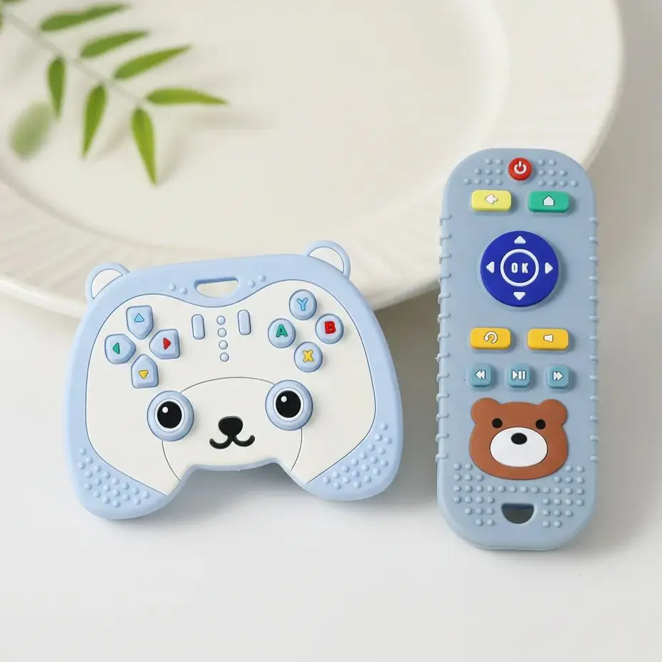 

2PCS Baby Teething Toys Silicone Game Controller and Remote Control Teether for Babies 0-6 6-12 Months