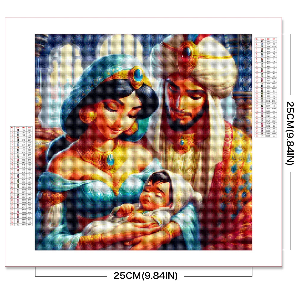 Disney 5D DIY Diamond Embroidery Jasmine Aladdin Novelty 2024 Painting Cartoon Rhinestone Pictures Mosaic Sale Handmade Gifts