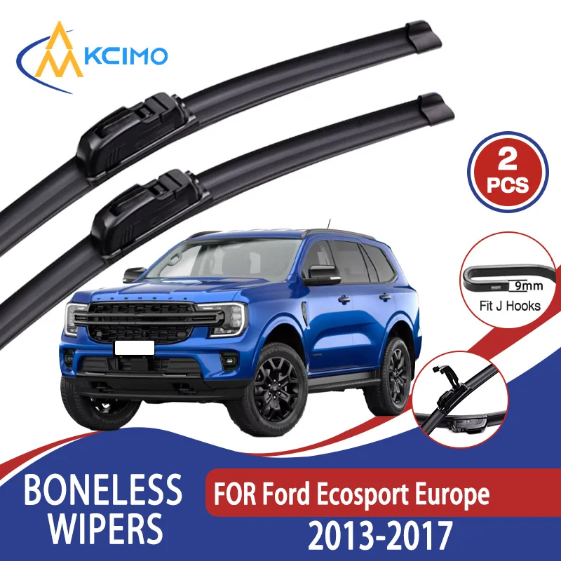 

For Ford Ecosport Europe 2013-2017 Car Wiper U-type Soft Rubber Boneless Wiper HD Quiet Durable Automotive Wiper 22"+16