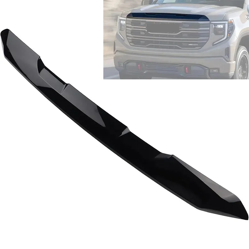 ل 2022 2023 2024 جي إم سي سييرا 1500 غطاء محرك السيارة الأمامي العلوي صب الكسوة الأسود