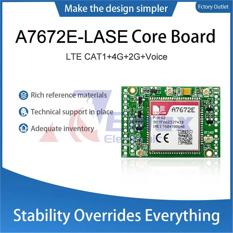 SIMcom A7672E-LASE  CAT1 Core Board LTE CAT1+4G+2G+Voice A7672E-LASE not Supported GPS