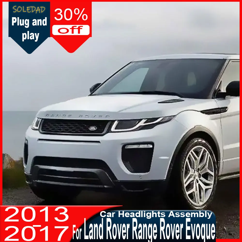 

For Evoque 2015 2016 2017 2018 2019 Car Front Lamps Assembly Upgrade LED Dual Beam Lens Auto Headlight Accessories