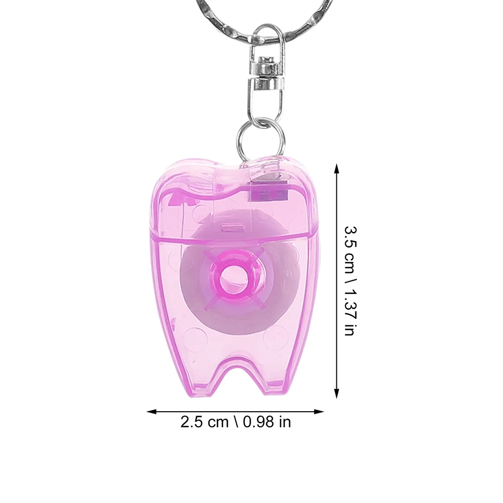 6 Pcs Dental Floss Keychain for Teeth Long Toothpick Holder Flossers Fob Practical