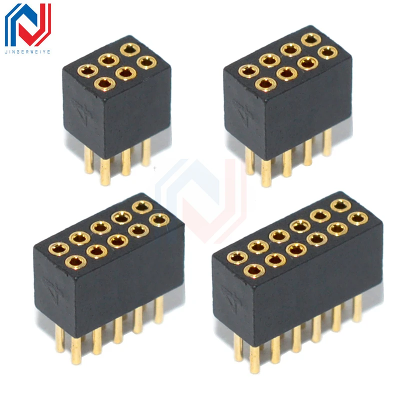 5Pcs 1.27mm Pitch Round Hole Pin Header Male Female Single Double Row Row Pin Gold Plated 2P 3P 4P-6Pin PCB boardConnector