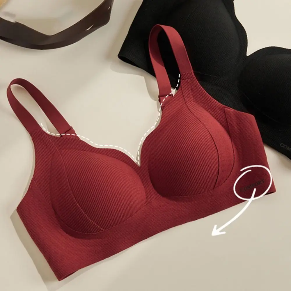 Moda sem costura triângulo copo sutiã yoga esportes bralette com almofada sutiãs sem fio roupa interior íntima sutiã v profundo menina