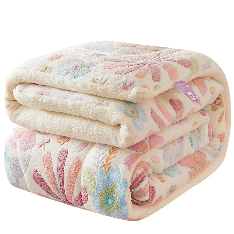 Delicate and Soft Milk Velvet Quilt Thick and Warm Lamb Wool Cotton Duvet Student Dormitory Single Autumn and Winter Comforter