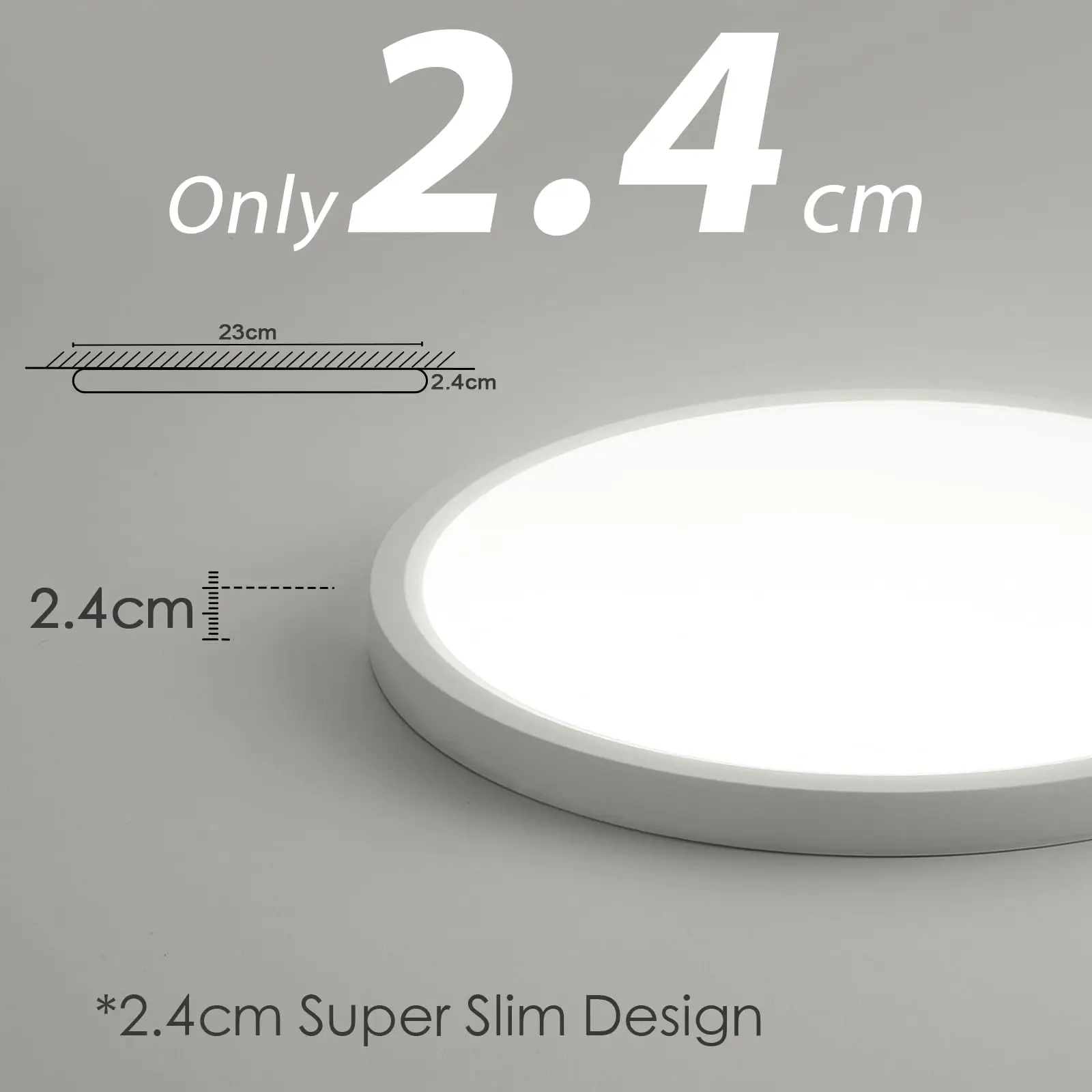 Packung mit 2/4 18-W-Smart-LED-Deckenleuchten mit Bewegungsmelder, 1800 lm Ø23 cm, 4000 K halbbündige Halterung für Schlafzimmer, Küche, Flur – Detail 2