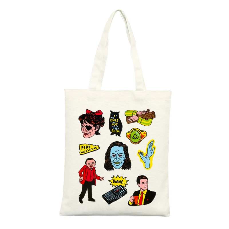 

Сумка для покупок Twin Peaks, холщовые сумки, джутовая сумка-шоппер, складные многоразовые сумки, холщовая сумка-шоппер Cabas