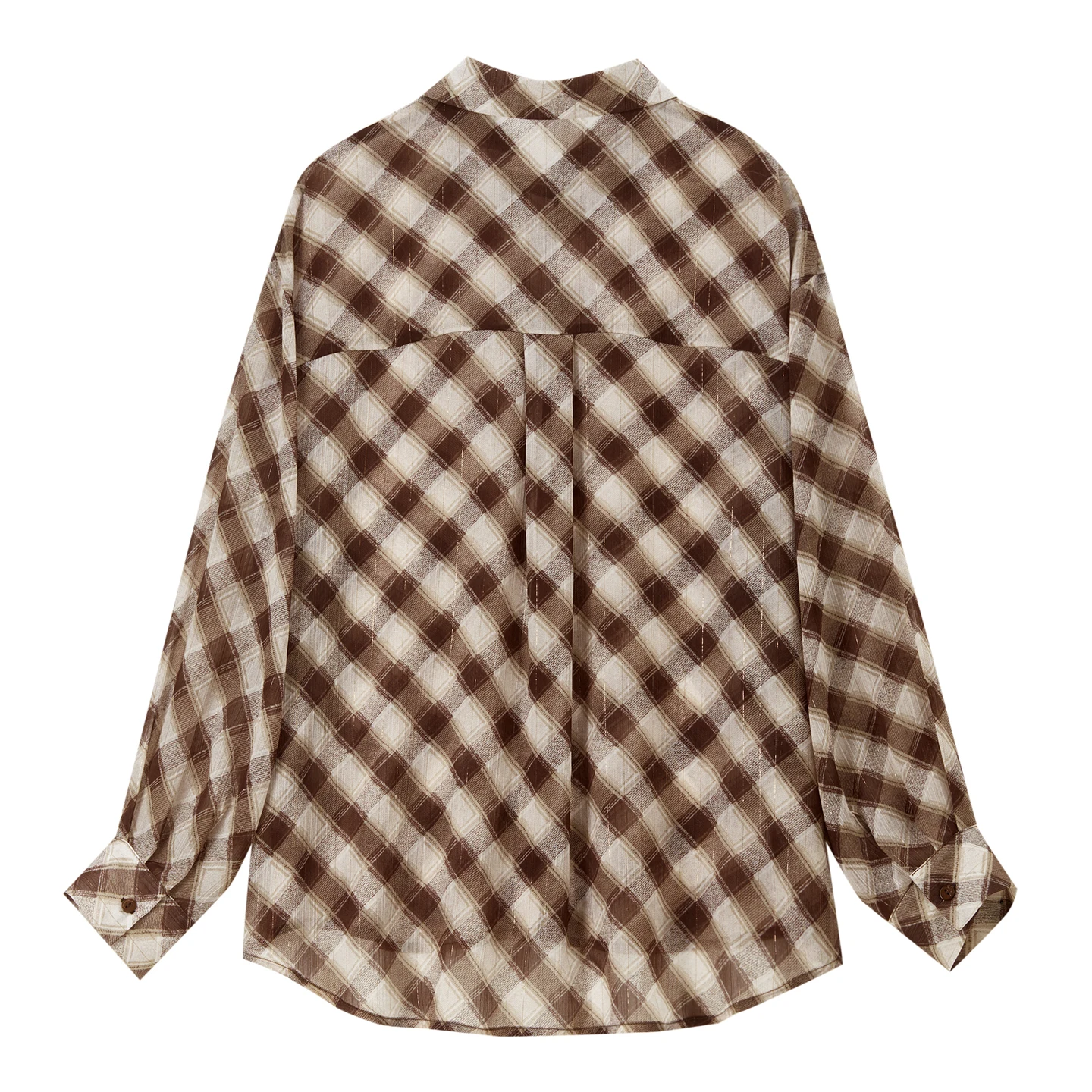 SENTUBILA Women Retro Plaid Shirt Dual‑Wear Loose Drop‑Shoulder 2026 Autumn Casual Blouse Daily Commuter Outerwear 163CG7882