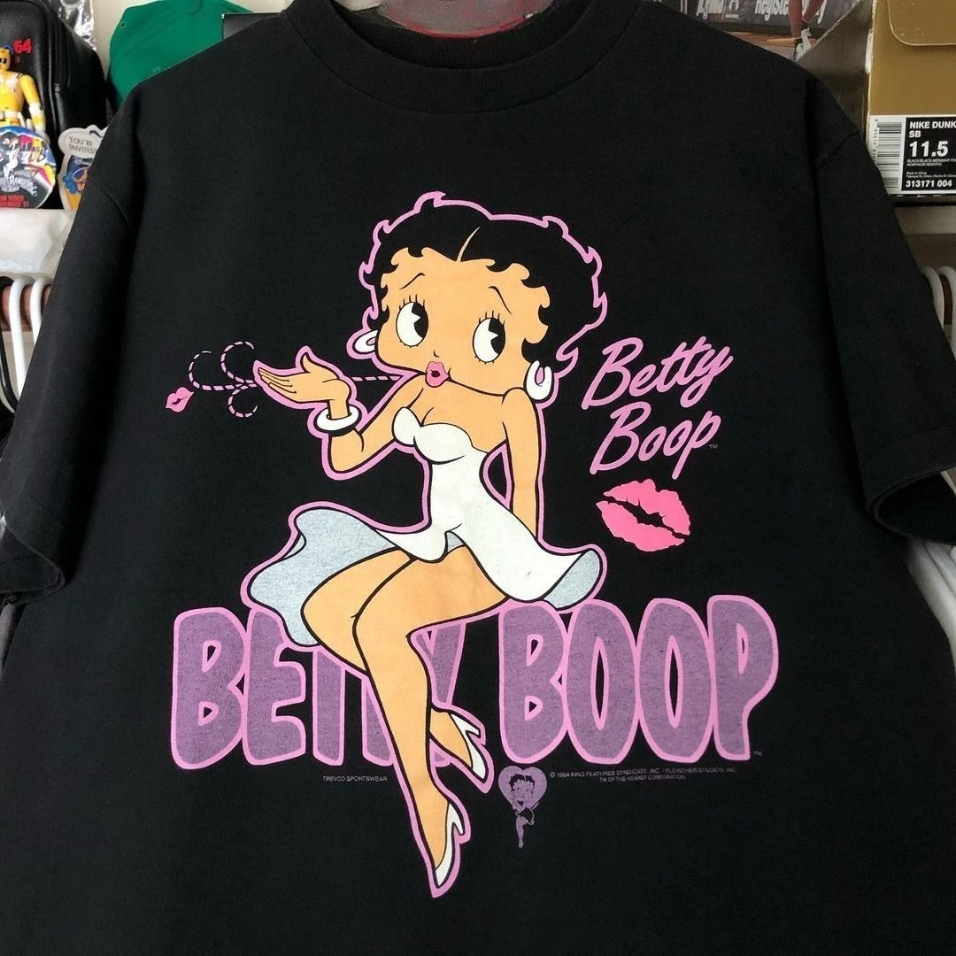 

Short Sleeve Letter Miss Betty Crew Neck Ins Men's Hong Kong Style European and American Students Couple T-Shirt Vintage Fashion