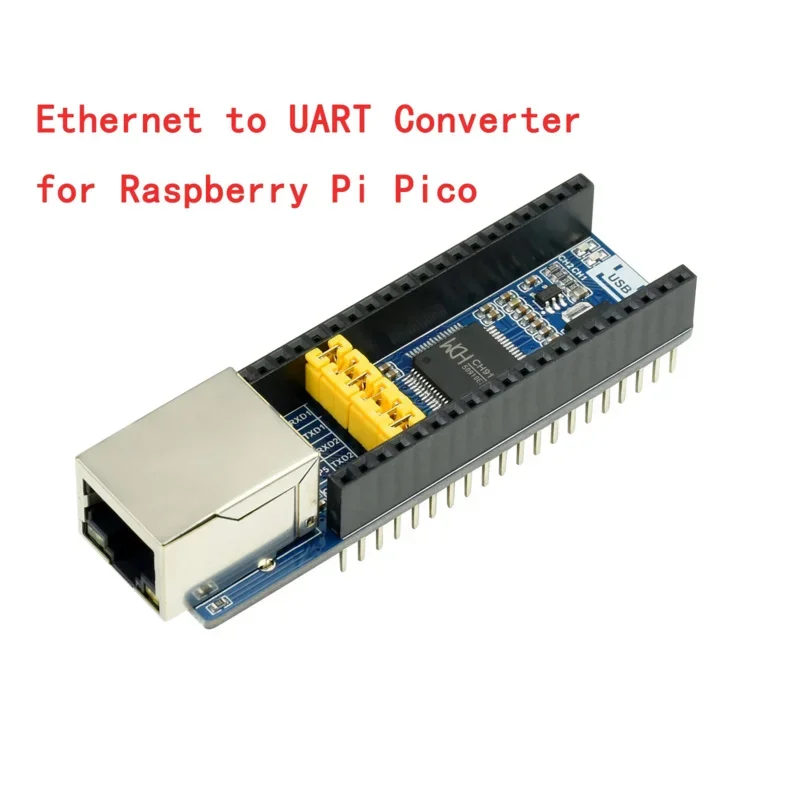 

Ethernet To UART Converter Module HAT Breakout Shield For RPI Raspberry Pi Pico H WH RP2040 Expansion Board Accessories