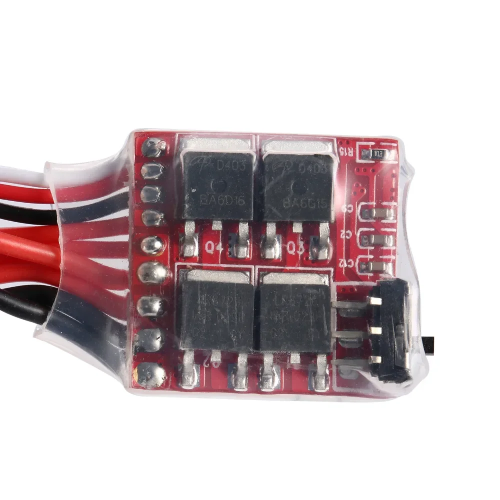 

30A Mini Brushed ESC Dual Way Brake Speed Controller 4-8V for 1/16 1/18 1/24 RC WPL TRX Car Boat Tank 130 180 260 380 Motor Part