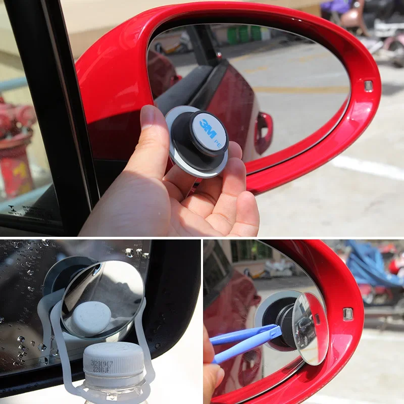 Car Blind Spot Rearview Mirror Wide-angle 360 Adjustable Small Round Mirror Car Reversing Assist Rearview Mirror Convex Mirror