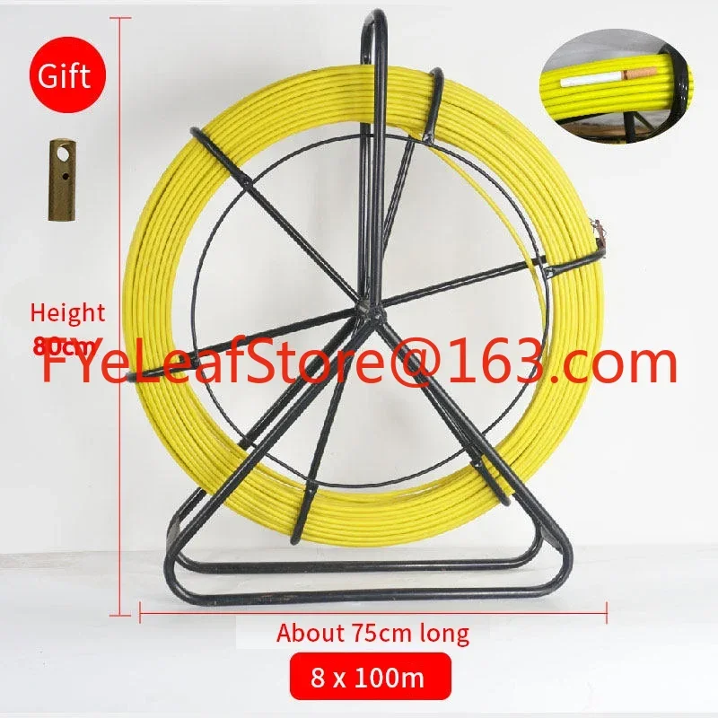 Rod Snakes Fish Tape Electric Wire Power Cable Puller Machine Pulling Puller Guide New 8mm 100m Fiberglass  Cable Running images - 6