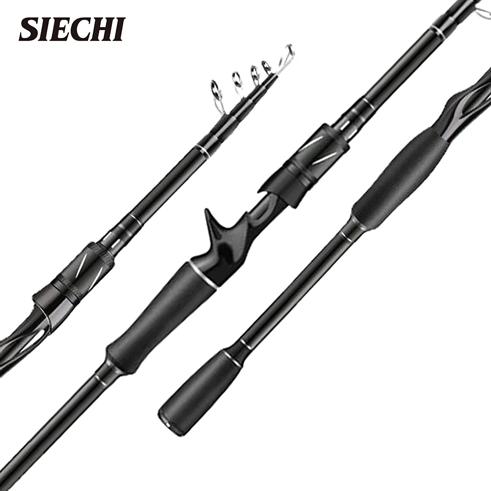 SIECHI Carbon Fiber Spinning Rod Telescopic Fishing Rod 1.8/2.1/2.4/2.7M Casting Lure Feeder Rod Stick Super Hard Pole Carp