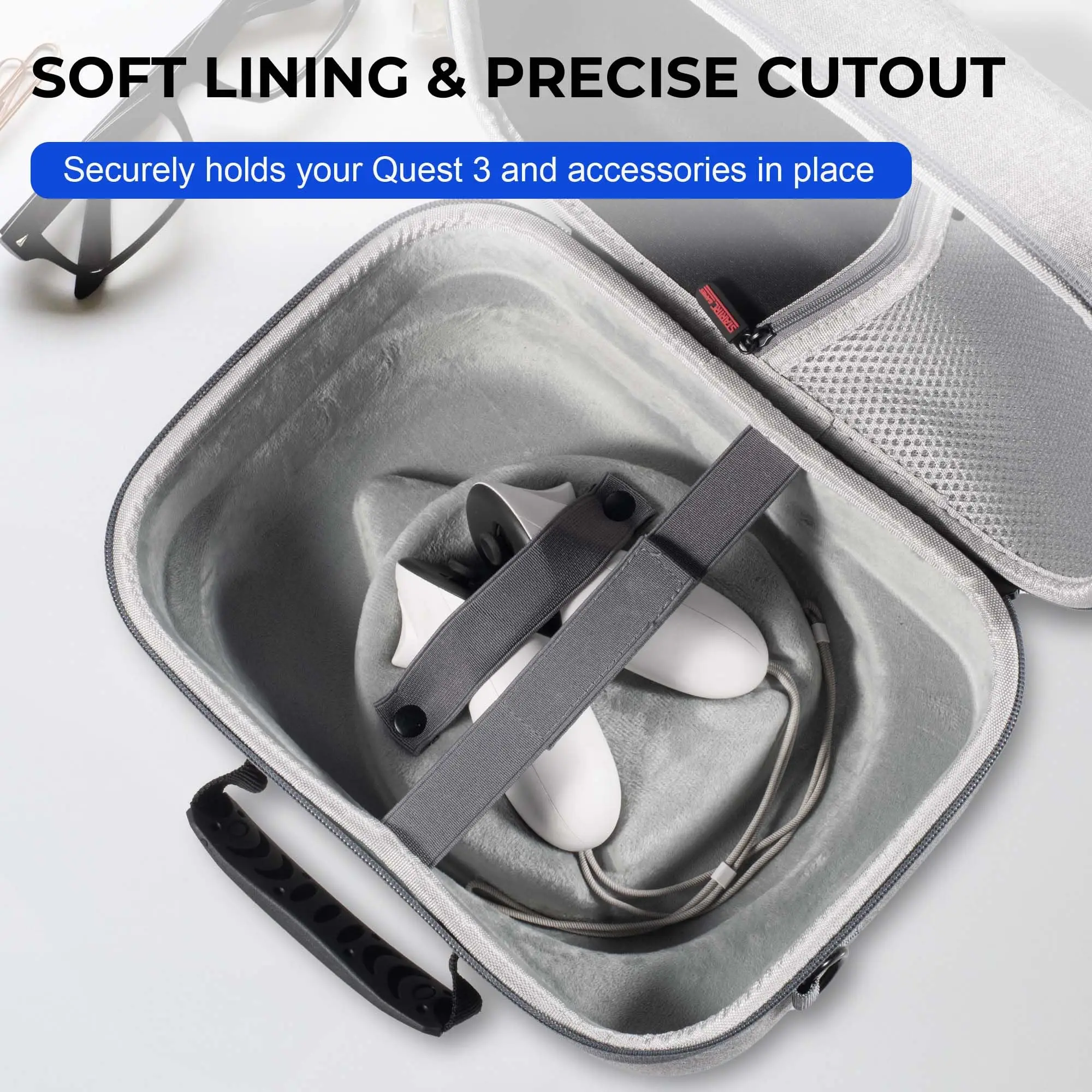 Carrying Case for Meta Quest 3, Large Travel Case Compatible with BOBOVR S3 Pro/KIWI Design Battery Head Strap and Other Accessories, Hard Shell Travel Bag for Oculus Quest 3
