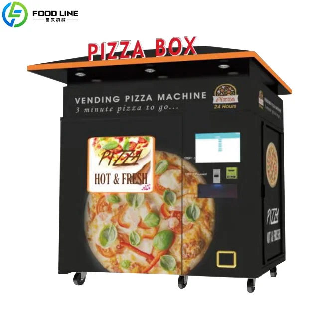 FOODLINE Coastal Street Pizza Vending Machine Anti Rust Metal Cabinet Constant Bake Temp Fast Food Dispenser