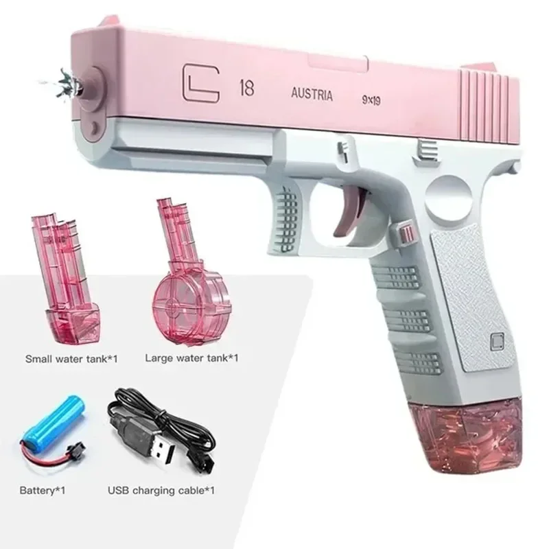 Pistole ad acqua estive Giocattolo da gioco Pistola ad acqua elettrica completamente automatica con fuoco continuo Watergun Shark Pistola a spruzzo d'acqua di grande capacità