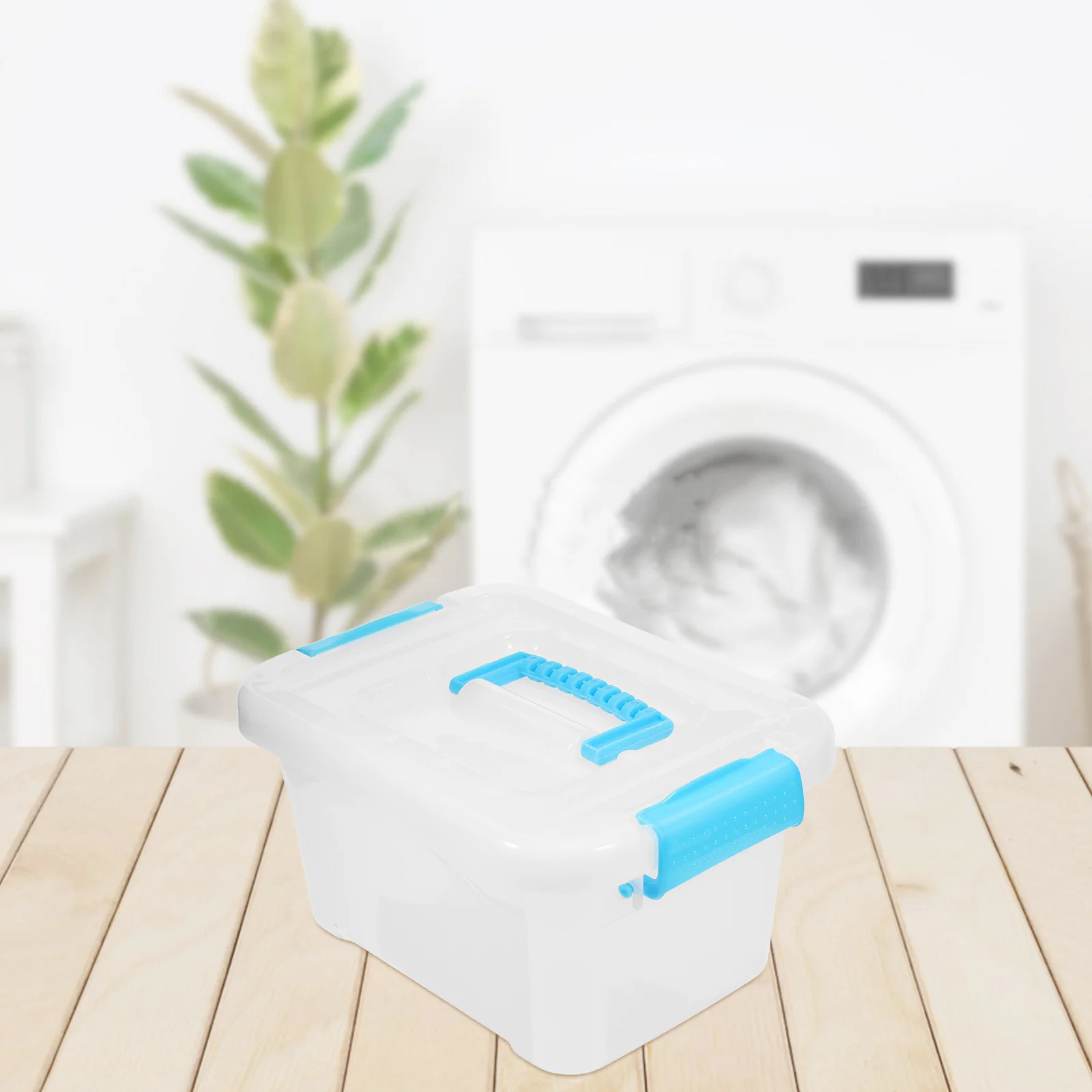 

Laundry Pod Storage Box Transparent Hexagonal Plastic Container With Handle Moistureproof Organizer For Laundry Room