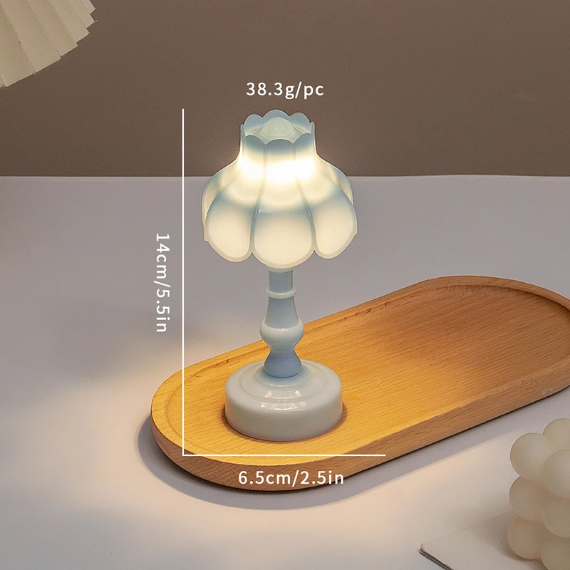 1:12 Dollhouse Miniature Flower Bud Table Lamp Night Light