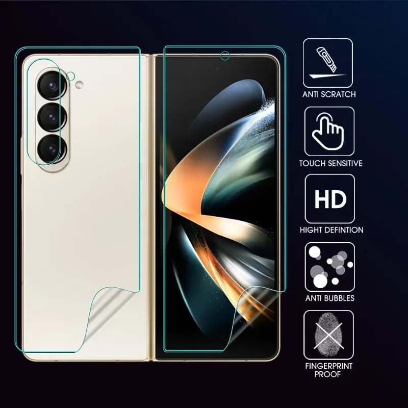 Hydrogel Film for Samsung Galaxy Z Fold 5 Outer Inner Screen Protector HD Clear Anti-scratch Protective Film for Samsung Z Fold5