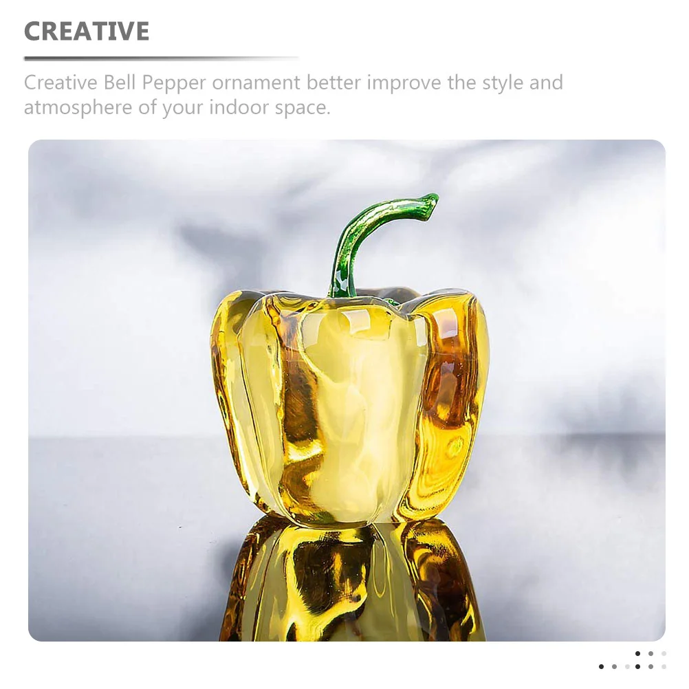 

Crystal Chili Bell Table Ornament Desktop Decoration Stylish Space Accent Exquisite Workmanship Creative