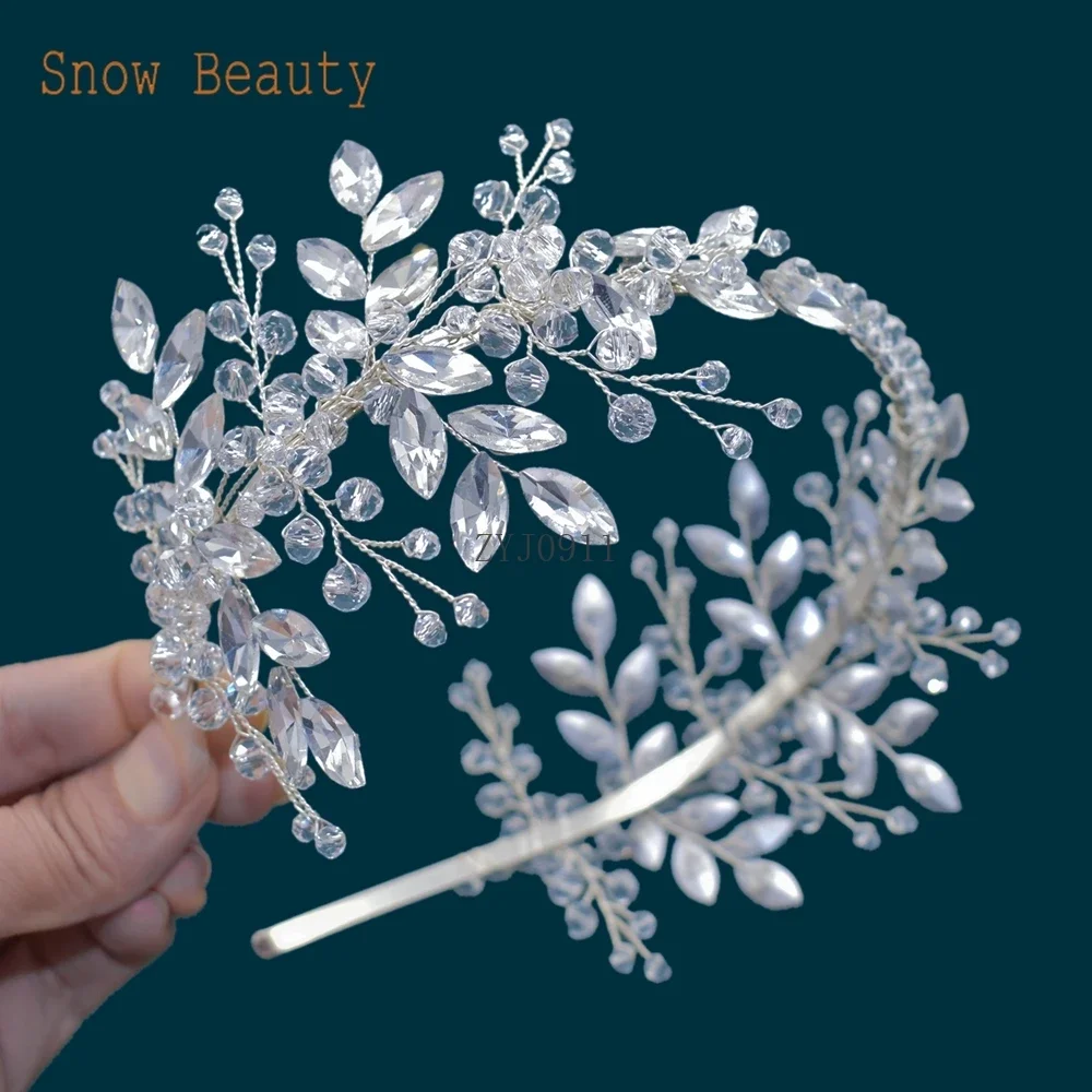 Gioielli per capelli in cristallo colorato fatti a mano per le spose Fascia per capelli con strass rosso blu verde per accessori per capelli da sposa da donna