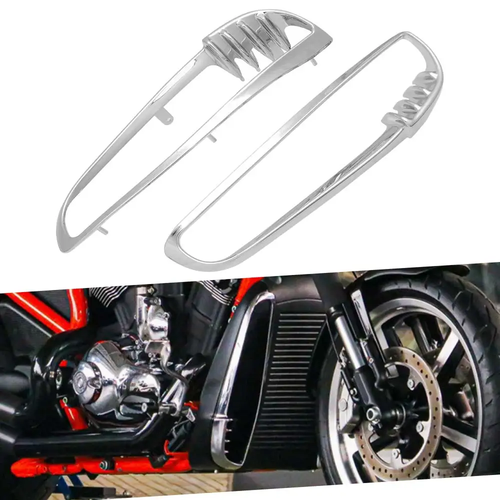 Motorcycle Radiator Trim Bezels Chrome Fit For Harley V-ROD VRSC ROD VRSCA VRSCAW VRSCB 2002-2010 Parts
