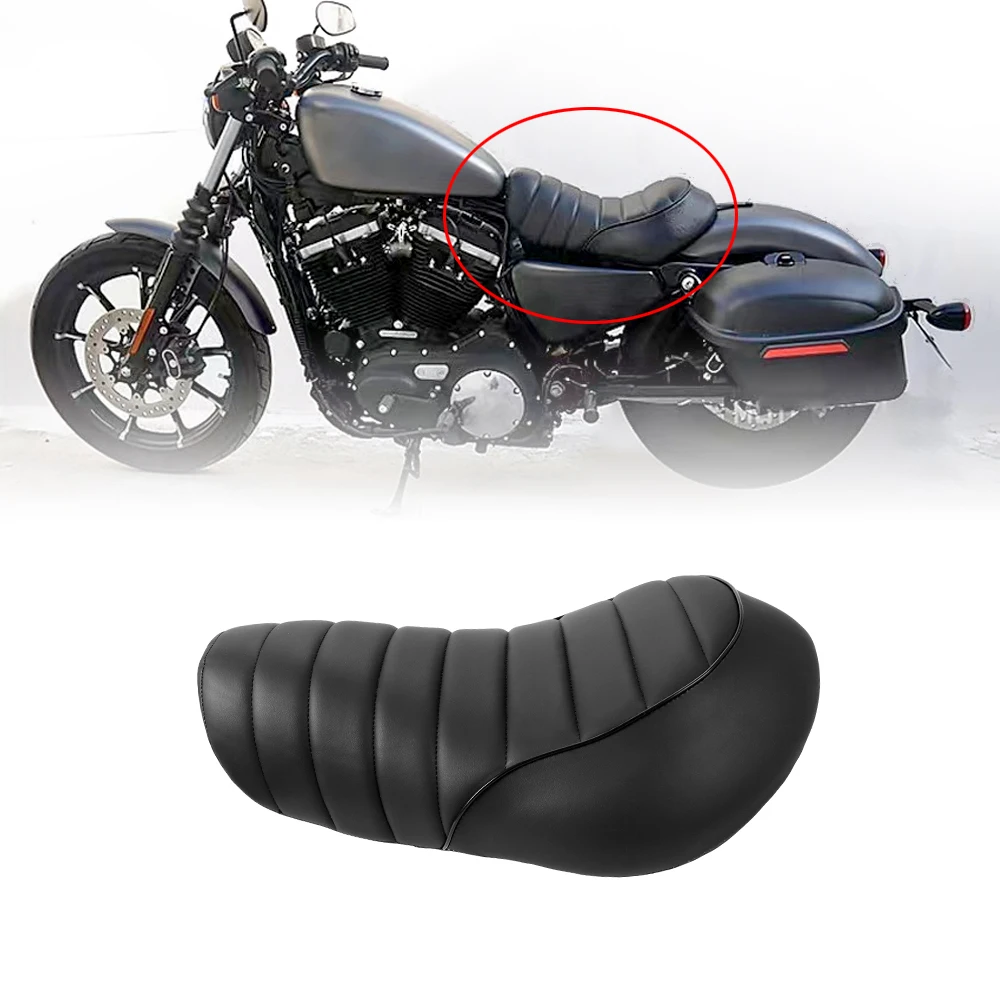 

Мотоциклетное черное переднее сиденье водителя из искусственной кожи, подходит для Harley Sportster Iron XL 883 1200 Roadster Custom 2016-2021